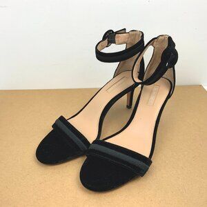 Antonio Melani Black Velvet Ankle Strap Heels Sandals Formal Party Prom Sz 9M